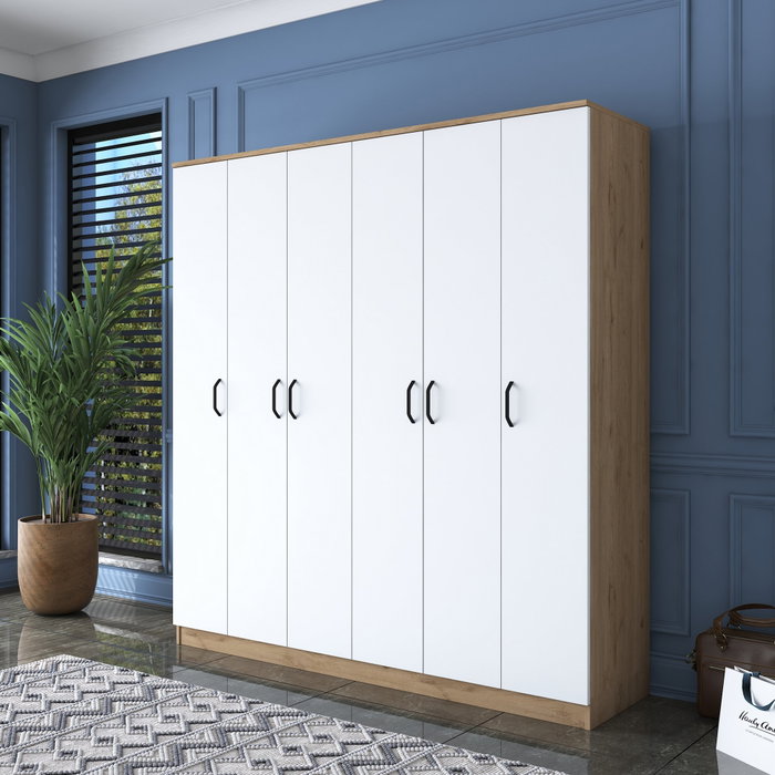 Hanah Home Armario Nogal y Blanco